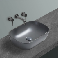 Раковина керамическая Vincea VBS-102MG, 455*325*135, накладная, цвет серый матовый - Gidratop.ru изображение