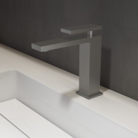 Смеситель для раковины Dice VBF-2DS1GM однорычажный, вороненая сталь - Gidratop.ru изображение