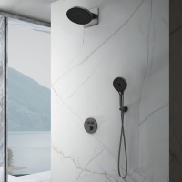 Душевой комплект Inspire VSFW-3I22MT5GM встраиваемый, термостат, двухрежимный, вороненая сталь - Gidratop.ru изображение