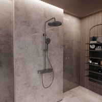 Душевая стойка VSFS-402GM, вороненая сталь - Gidratop.ru изображение