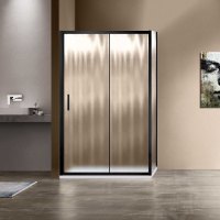 Душевой уголок Garda VSR-1G9012CHB, 1200*900, черный, стекло шиншилла - Gidratop.ru изображение