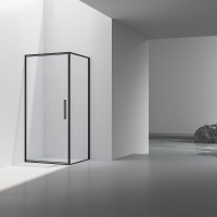 Душевой уголок Slim 8mm VSR-4SLP9010CLB, 1000*900, черный, стекло прозрачное - Gidratop.ru изображение