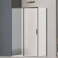 Душевой уголок Soft 2 VSR-3SO29014CLB, 1400*900, черный, стекло прозрачное - Gidratop.ru изображение