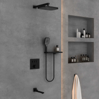 Душевой комплект VSFW-4311RMB встраиваемый, 3 режима, черный - Gidratop.ru изображение