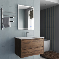 База под раковину Gio 800 подвесная, 2 выкатных ящика soft-close, C.Oak - Gidratop.ru изображение