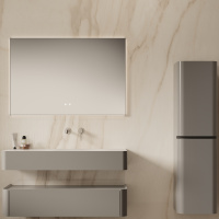 База под раковину Caprise 1200 подвесная, 1 выкатной ящик soft close, светло-серый матовый - Gidratop.ru изображение