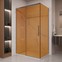 Душевой уголок Stella VSR-1ST9012GSGM, 1200*900, вороненая сталь, стекло янтарь - Gidratop.ru изображение