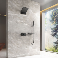 Душевой комплект Futura VSFW-2F11TMB термостатический встраиваемый, 3 режима, черный - Gidratop.ru изображение