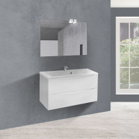 База под раковину Mia 900 подвесная, 2 выкатных ящика soft close, G.White - Gidratop.ru изображение