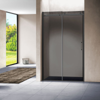 Душевая дверь Como VPS-1C120CGB, 1200, черный матовый, стекло тонированное - Gidratop.ru изображение