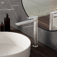 Смеситель для раковины Vogue (SS) VBF-2VS2BN однорычажный, сатин - Gidratop.ru изображение