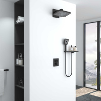 Душевой комплект Inspire VSFW-3I21MT4RMB встраиваемый, термостатический, двухрежимный, черный - Gidratop.ru изображение