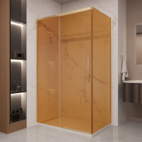 Душевой уголок Stella VSR-1ST9012GSG, 1200*900, брашированное золото, стекло янтарь - Gidratop.ru изображение