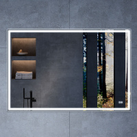 Зеркало LED VLM-3VN120-2 1200х800 c сенсорным выключателем и диммером, антизапотевание - Gidratop.ru изображение