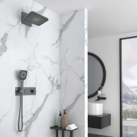 Душевой комплект Inspire VSFW-422TI4GM встраиваемый, термостат, двухрежимный, вороненая сталь - Gidratop.ru изображение