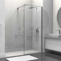 Душевая перегородка Walk-In VSW-1HS100CLGM, 1000*2000, вороненая сталь, стекло прозрачное - Gidratop.ru изображение