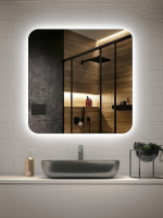 Зеркало LED VLM-3BE7007 700х700 c сенсорным выключателем и диммером - Gidratop.ru изображение