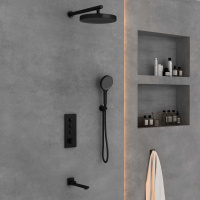 Душевой комплект VSFW-433TI2MB встраиваемый, черный - Gidratop.ru изображение