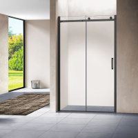 Душевая дверь Como VPS-1C130CLB, 1300, черный матовый, стекло прозрачное - Gidratop.ru изображение