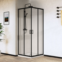 Душевой уголок City VSS-5CT9010CLB, 1000*900, черный, стекло прозрачное - Gidratop.ru изображение