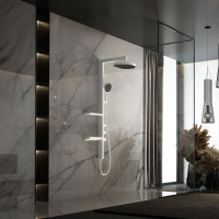 Душевая стойка Inspire VSFS-3I11W с изливом, 30см верх душ, белый - Gidratop.ru изображение