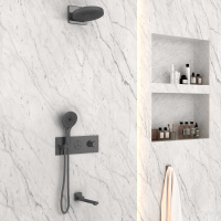 Душевой комплект VSFW-432TI1GM встраиваемый, вороненая сталь - Gidratop.ru изображение