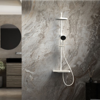 Душевая стойка Inspire VSFS-3I12TW термостатическая с изливом, 30см верх.душ, белый - Gidratop.ru изображение