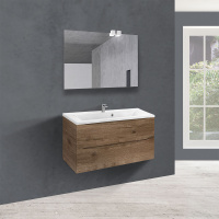 База под раковину Mia 900 подвесная, 2 выкатных ящика soft close, V.Oak - Gidratop.ru изображение