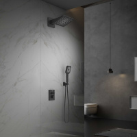 Душевой комплект Inspire VSFW-3I21MT4MB встраиваемый, термостатический, двухрежимный, черный - Gidratop.ru изображение