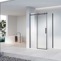 Душевой уголок Como-N VSR-4CN1016CLB, 1600*1000, черный, стекло прозрачное - Gidratop.ru изображение