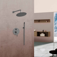 Душевой комплект Desire VSFW-1D1GM, встраиваемый, 2 режима, вороненая сталь - Gidratop.ru изображение