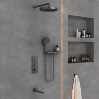 Душевой комплект VSFW-433TI2RGM встраиваемый, вороненая сталь - Gidratop.ru изображение