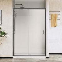 Душевая дверь City VDS-5CT150CLGM, 1500, вороненая сталь, стекло прозрачное - Gidratop.ru изображение