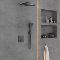 Душевой комплект VSFW-4211GM встраиваемый, 2 режима, вороненая сталь - Gidratop.ru изображение