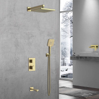 Душевой комплект Next VSFW-1N3TGM термостатический встраиваемый, трехрежимный, вороненная сталь - Gidratop.ru изображение