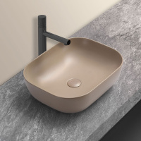 Раковина керамическая Vincea VBS-101MC, 505*405*140, накладная, цвет капучино матовый - Gidratop.ru изображение