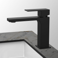 Смеситель для раковины Cube VBF-1C01MB однорычажный, черный - Gidratop.ru изображение