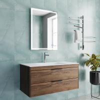 База под раковину Chiara 2D 1000 подвесная, 2 выкатных ящика soft-close, С.Oak - Gidratop.ru изображение