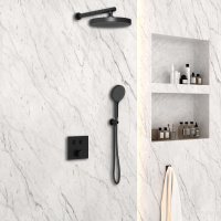 Душевой комплект VSFW-4I212RMB встраиваемый, двухрежимный, черный - Gidratop.ru изображение