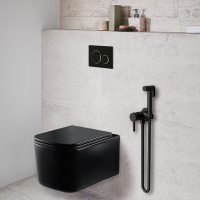 Гигиенический душ VHFW-101MB из латуни в комплекте со смесителем, черный - Gidratop.ru изображение