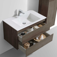 База под раковину Luka 800 подвесная, 2 выкатных ящика soft-close, R.Oak - Gidratop.ru изображение