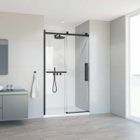 Душевая дверь Como Soft VDS-1CS110CLB, 1100, черный, стекло прозрачное - Gidratop.ru изображение