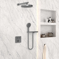 Душевой комплект VSFW-4I212RGM встраиваемый, двухрежимный, вороненая сталь - Gidratop.ru изображение