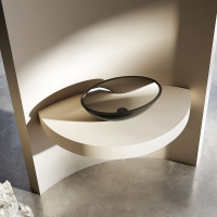 Раковина прозрачная Vincea VBS-6T11B, 500*350*150, накладная, цвет черный - Gidratop.ru изображение