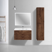 База под керамическую раковину Mia Slim 900 подвесная, 2 выкатных ящика soft close, R.Wood - Gidratop.ru изображение