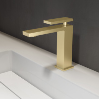 Смеситель для раковины Dice VBF-2DS1BG однорычажный, брашированное золото - Gidratop.ru изображение