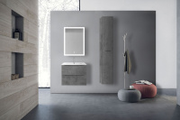 База под керамическую раковину Mia 600 подвесная, 2 выкатных ящика soft close, Beton - Gidratop.ru изображение