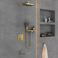 Душевой комплект VSFW-4311RBG встраиваемый, 3 режима, брашированное золото - Gidratop.ru изображение