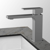 Смеситель для раковины Cube VBF-1C01GM однорычажный, вороненая сталь - Gidratop.ru изображение