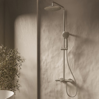 Душевая стойка Desire VSFS-1D1TBN термостатическая с изливом, 25см верх душ, брашированный никель - Gidratop.ru изображение